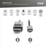 Digitus USB4 Gen 2x2 Adapterkabel USB-C > DisplayPort schwarz/grau, 2 Meter