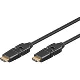 goobay High-Speed-HDMI 360° Kabel schwarz/gold, mit Ethernet, 2 m
