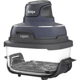 Ninja CRISPi 4-in-1 tragbare Glas-Heißluftfritteuse "Cyber Space" dunkelblaugrau/transparent, 1.700 Watt, 2 Körbe 1,4 und 3,8 Liter