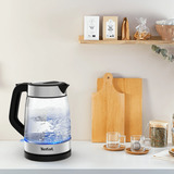 Tefal KI6058 Glas, Wasserkocher transparent/silber, 2.200 Watt, 1,7 Liter