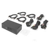 Digitus KVM-Switch DisplayPort 4x 1  schwarz, Dual Display