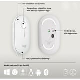 Logitech Pebble Mouse 2 M350s, Maus weiß, Bluetooth, für Windows/macOS/iPadOS/Android/ChromeOS/Linux