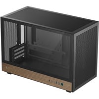 DeepCool CH260 WOOD, Tower-Gehäuse schwarz/holz, Tempered Glass
