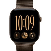 Apple Watch Series 12, Smartwatch bronze, Aluminium, 46 mm, Milanaise Armband Dunkelbronze M/L, Cellular