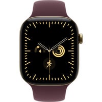 Apple Watch Series 12, Smartwatch Titan Gold, 46 mm, Sportarmband Burgund, M/L, Cellular