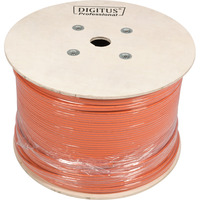 Digitus Professional Cat.7 S/FTP Verlegekabel simplex, Cca orange, 100 Meter Rolle