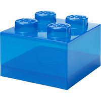 Room Copenhagen LEGO Storage Brick 4 Top Lid Glitter, Aufbewahrungsbox blau/transparent