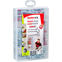 fischer Profi-Box DuoPower + Haken, Dübel hellgrau/rot, 70-teilig, mit Haken