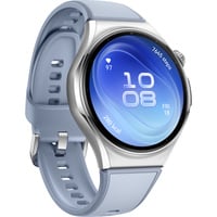 Huawei Watch 6 46mm (Niz-L19F), Smartwatch silber, silber, blaues Fluoroelastomer-Armband