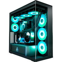 ARCTIC Xtender VG , Tower-Gehäuse schwarz, Tempered Glass x 2, Klar-Glas