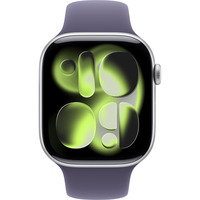 Apple Watch Series 11, Smartwatch silber, Aluminium, 46 mm, Sportarmband nebelviolett M/L, Cellular