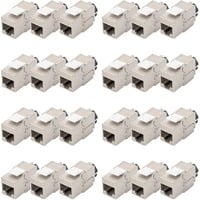 Digitus Cat.6a Keystone-Modul, geschirmt silber, 24 Stück, mit intelligentem Kabelmanager