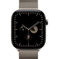 Apple Watch Series 12, Smartwatch Titan Natur, 46 mm, Milanaise Armband Natur S/M, Cellular