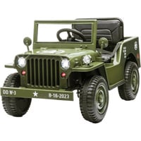 Jamara Ride-on Jeep Willys MB Army, Kinderfahrzeug grün, 12V
