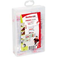 fischer Profi-Box DuoLine + Schraube , Dübel hellgrau/rot, 91-teilig, mit Schrauben
