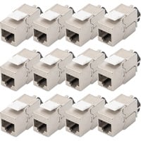 Digitus Cat.6a Keystone-Modul, geschirmt silber, 12 Stück, mit intelligentem Kabelmanager