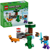 LEGO 21583 Minecraft Steves Abenteuer in der Taiga, Konstruktionsspielzeug 