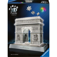 Ravensburger 3D Puzzle Iconics: Triumphbogen Paris - mit Licht 216 Teile