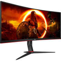 AOC CU34G2XP/BK, Gaming-Monitor 86.4 cm (34 Zoll), schwarz/rot, WQHD, VA, Curved, 180Hz Panel