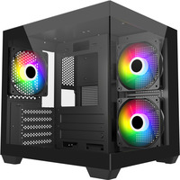 FSP S140-BA, Tower-Gehäuse schwarz, Tempered Glass x 2