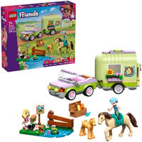 LEGO 42695 Friends Pferd und Fohlen mit Pferdeanhänger, Konstruktionsspielzeug 