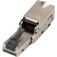 Digitus CAT.6a Feldstecker abwinkelbar, STP mit Staubschutzkappe silber, 1 Stück