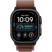 Apple Watch Ultra 4, Smartwatch Titan natur, 49 mm, Alpine Loop Burgunder S, Cellular