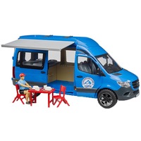 bruder 02684 MB Sprinter Camper mit Fahrer, Modellfahrzeug blau