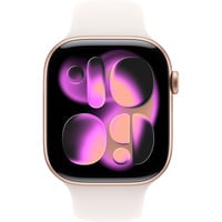 Apple Watch Series 11, Smartwatch roségold, Aluminium, 46 mm, Sportarmband blassrosa S/M, Cellular