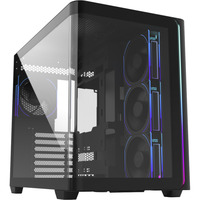 FSP M580 Plus, Tower-Gehäuse schwarz, Tempered Glass