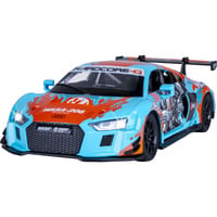 Jamara Audi R8 LMS Diecast, Modellfahrzeug hellblau/rot, Maßstab 1:24, inkl. Knopfzellen