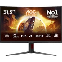 AOC C32G4Z, Gaming-Monitor 80 cm (31.5 Zoll), schwarz, FullHD, VA, Curved, HDMI, DP, Adaptive-Sync, 240Hz Panel