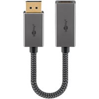 goobay Plus DisplayPort > HDMI Adapterkabel, 4K @ 60Hz grau, 20cm, 32 Gbit/s
