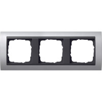 Gira Abdeckrahmen dreifach mit Zwischenrahmen, bruchsicher, Aluminium, System 55 Event aluminium, Retail
