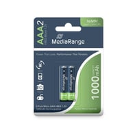 MediaRange Hochleistungs-NiMH-Akku, AAA, 1.2V, 2er Pack 2 Stück