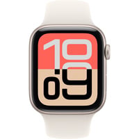 Apple Watch SE 3, Smartwatch silber, Aluminium, 44 mm, Sportarmband polarstern S/M, Cellular
