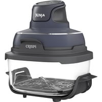 Ninja CRISPi 4-in-1 tragbare Glas-Heißluftfritteuse "Cyber Space" dunkelblaugrau/transparent, 1.700 Watt, 2 Körbe 1,4 und 3,8 Liter