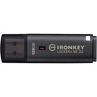 Kingston IronKey Locker+ 50 G2 128 GB, USB-Stick anthrazit, USB-A 3.2 Gen 1