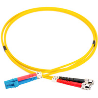 Digitus LWL Patchkabel, Duplex, LC > ST Stecker, Singlemode OS2 gelb, 3 Meter