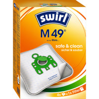 Swirl Staubsaugerbeutel M 49 MicroPor 4 Beutel, 1 Abluftfilter
