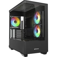 Sharkoon ELITE SHARK CM100 , Tower-Gehäuse schwarz, Tempered Glass x 2