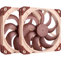 Noctua NF-A14x25 G2 PWM Sx2-PP, Gehäuselüfter braun/beige, PWM-Anschluss, 2 Lüfter, 140 mm