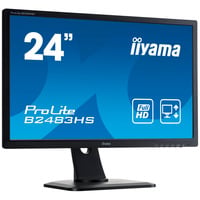 iiyama ProLite B2483HS-B1 Generalüberholt, LED-Monitor 61 cm (24 Zoll), schwarz, FullHD, TN, VGA, HDMI, DVI-D, Lautsprecher, Pivot