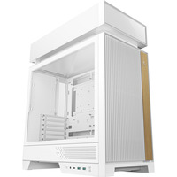 DeepCool CL660 WH, Tower-Gehäuse weiß/holz, Tempered Glass