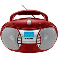 Karcher RR 5025-R, Radio rot/silber, Tragbarer CD-Player mi UKW-Radio