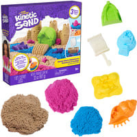 Spin Master Kinetic Sand - Strand Abenteuer Set, Spielsand mit 907 Gramm Sand in 3 Farben