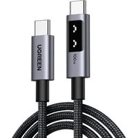 UGREEN Uno USB-C auf USB-C Kabel (100W) schwarz/grau, 0,5 Meter, PD 100 Watt, mit Display