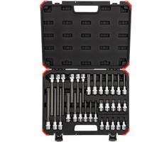 GEDORE Red Schraubendreher-Steckschlüssel-Einsatz-Satz, 1/2" schwarz/rot, 32-teilig, Sechsrund, im Koffer