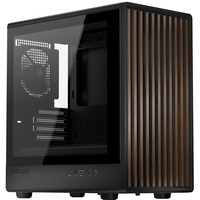 Krux Helio, Tower-Gehäuse schwarz/holz, Tempered Glass