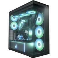 ARCTIC Xtender VG Mirror Black Design, Tower-Gehäuse schwarz, Tempered Glass x 2 (verspiegelt)